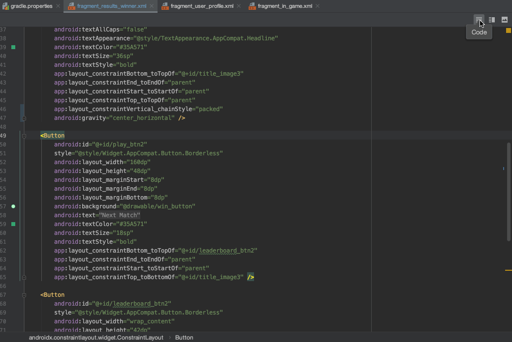 Tính năng Split View trong Android Studio