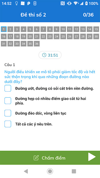 Câu hỏi sát hạch lái xe