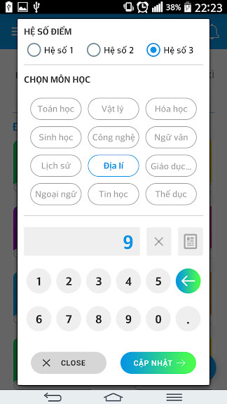 Ứng dụng Kết quả học tập học sinh