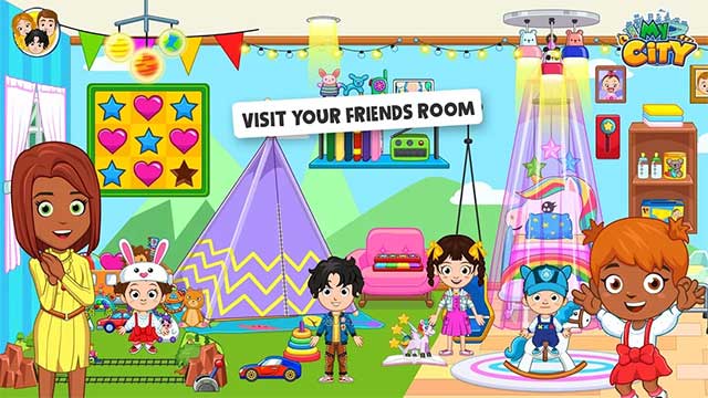 My City: My Friend's House có 20 nhân vật mà bé có thể trò chuyện và tương tác