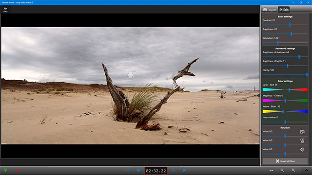Crazy Video Maker 2 tích hợp nhiều công cụ làm phim, xử lý video phổ biến