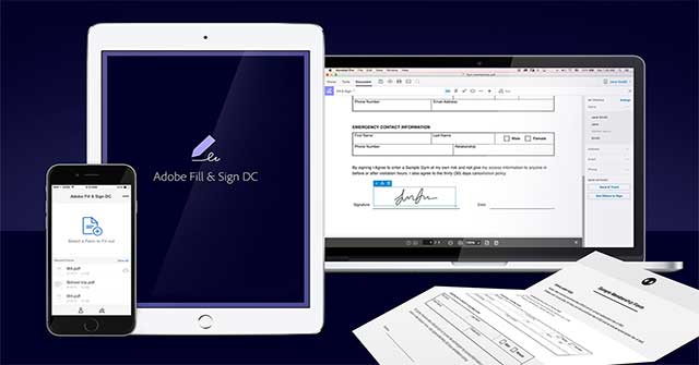 Adobe Fill & Sign DC là ứng dụng giúp thêm chữ ký vào văn bản một cách tự động
