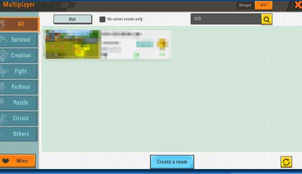 Tab Mine mới trong phòng Multiplayer