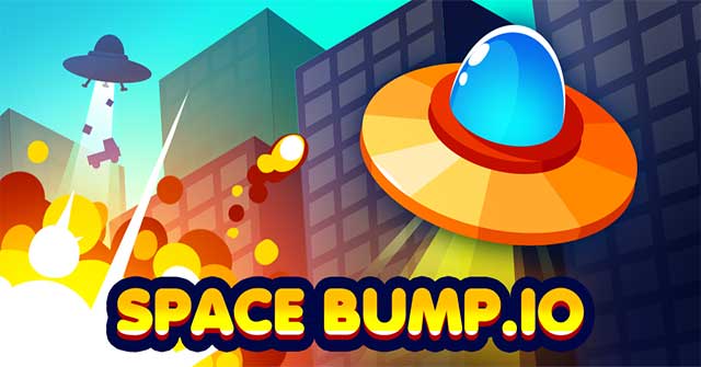 Lái tàu UFO quanh thành phố và hút lấy mọi thứ trong Space Bump.io