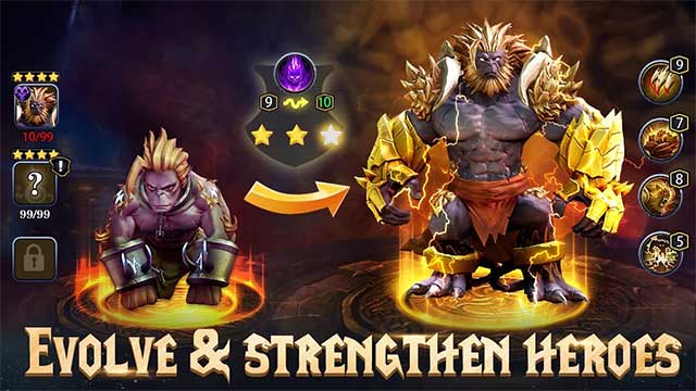 Phát triển các nhà vô địch và sinh vật để cải thiện sức mạnh của họ trong chiến đấu