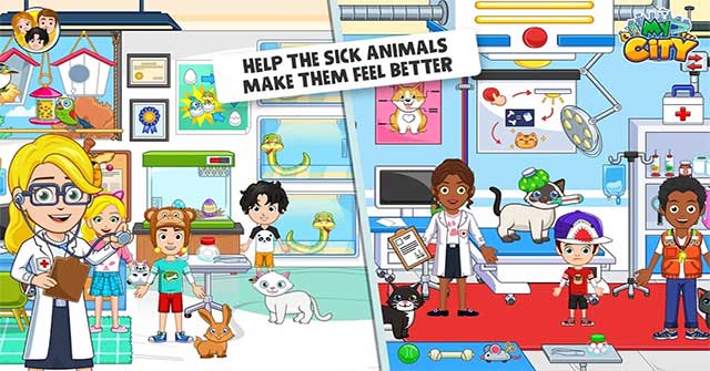 Chăm sóc và điều trị cho các loài động vật trong My City: Animal Shelter