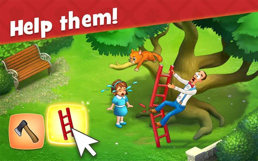 Giúp những người bạn đáng yêu hoàn thành nhiệm vụ trong Gardenscapes