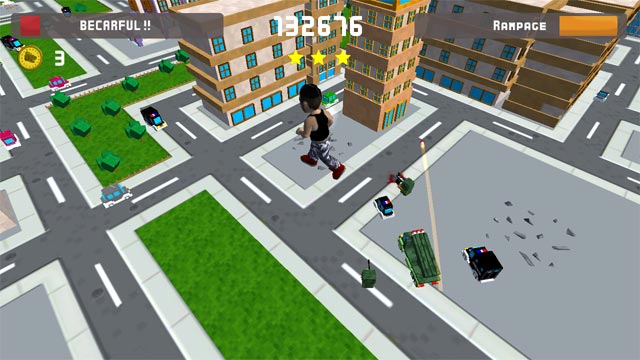 Phá hủy công trình, phương tiện, vật cản để ghi số điểm ấn tượng trong game City Monsters 
