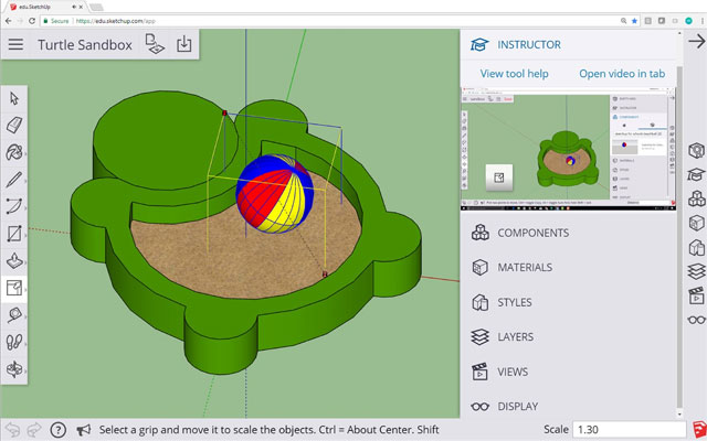 Phiên bản SketchUp for Schools dùng cho trường Tiểu học và Trung học
