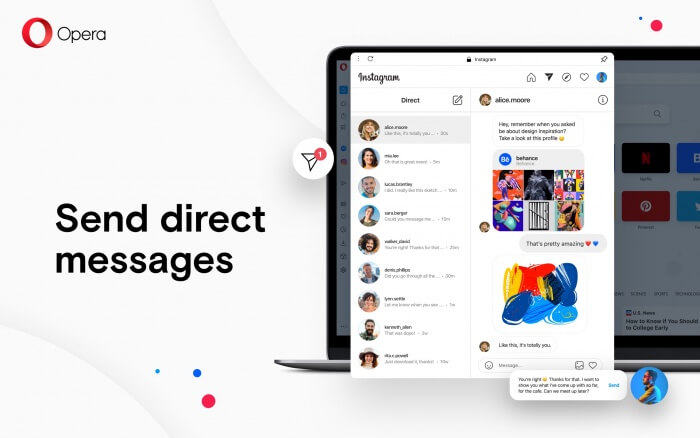 Tích hợp Instagram vào Opera
