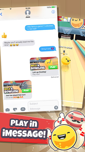 Chơi Moji Bowling trong iMessage