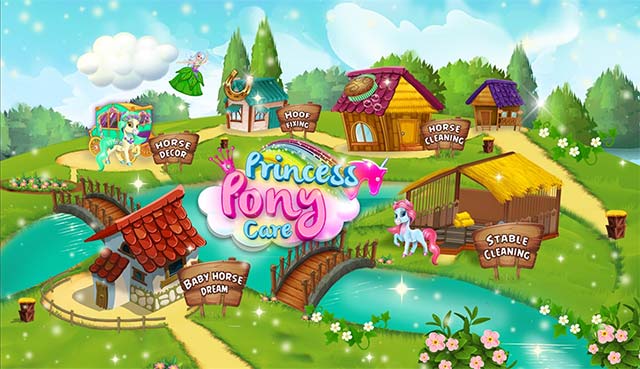 Có rất nhiều hoạt động tương tác vui vẻ trong game Princess Pony Care
