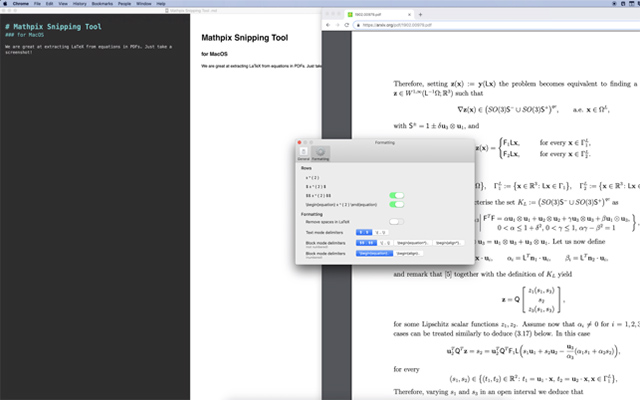 Mathpix Snipping Tool hỗ trợ nhiều định dạng input và output