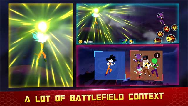 Stick Z: Super Dragon Fight có hơn 50 quái vật với hơn 100 sức mạnh khác nhau