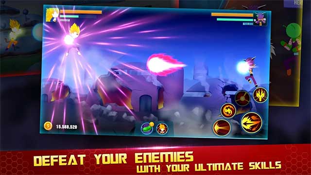 Anh hùng Stickman Z cũng có rất nhiều sức mạnh khác nhau để bạn nâng cấp