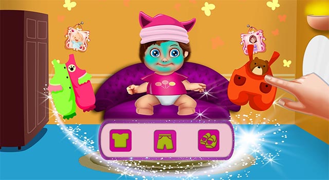 Thay quần áo và phụ kiện thật xinh cho em bé