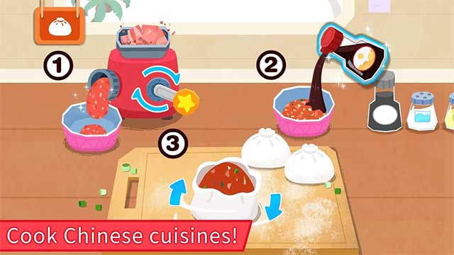 Học nấu những món ăn Trung Hoa nổi tiếng trong Baby Panda's Cooking Restaurant