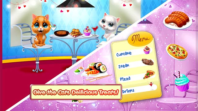 Cùng mèo con đến tiệm cafe để thưởng thức đồ ăn ngon và đồ uống ngọt ngào