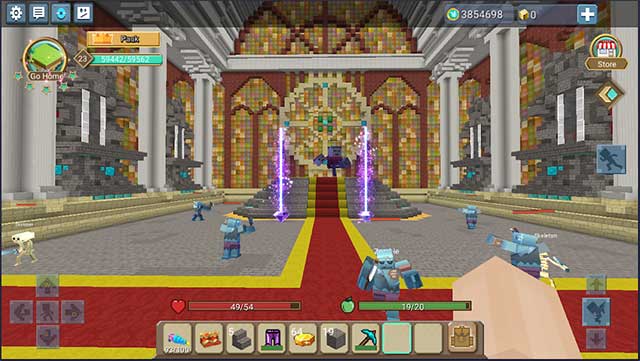 Các điều khiển trong game sandbox Sky Block tương tự như Minecraft