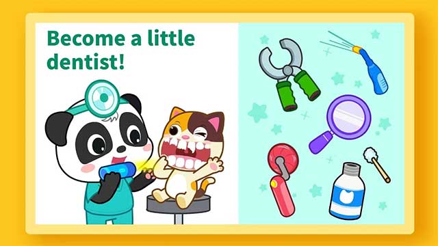 Trở thành nha sĩ nhỏ tài ba trong game Baby Panda: Dental Care