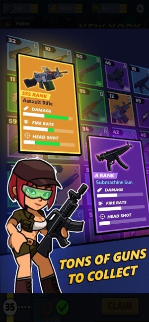 Zombie Idle Defense cho iOS có nhiều súng
