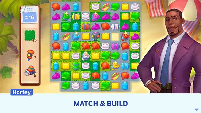 Vượt qua các màn chơi match 3 độc đáo để xây dựng các công trình