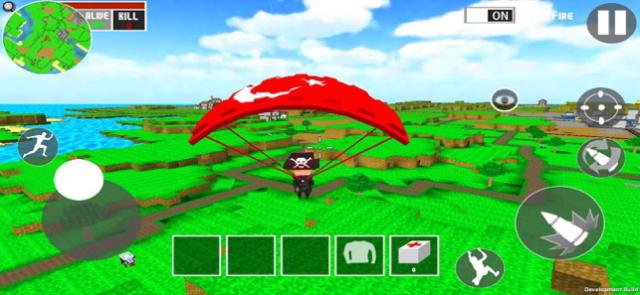 Nhảy dù và bắt đầu hành trình sinh tồn của bạn trong game Pixel royale shoot 