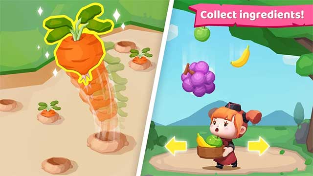 Điều khiển đầu bếp sang trái và phải để bắt trái cây thật nhanh và chính xác