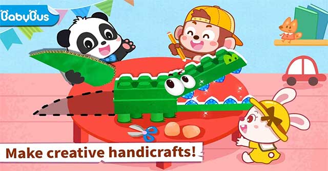 Tạo ra các món đồ thủ công đáng yêu trong game Baby Panda's Animal Puzzle
