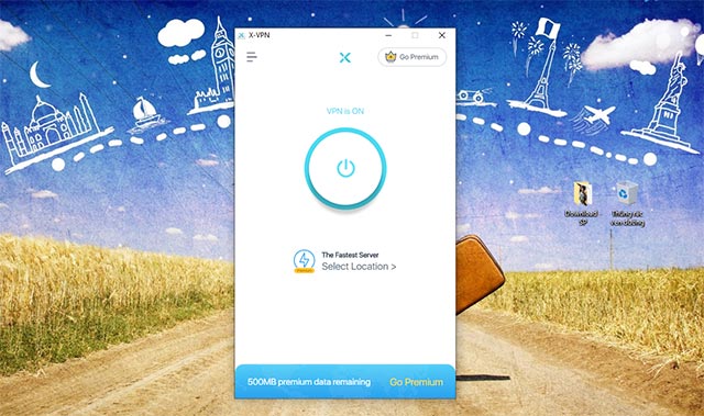 Giao diện phần mềm mạng riêng ảo X-VPN for Windows 