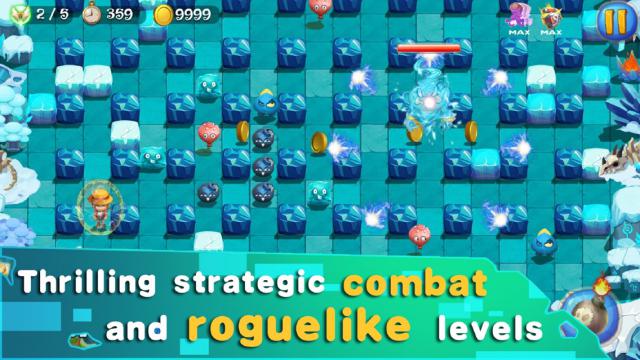 Di chuyển và tiêu diệt kẻ thù bằng cách đặt bom trong game Pocket Bomber Blast Heroes 