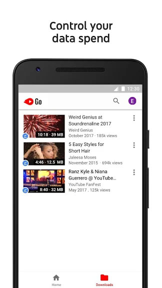 Quản lý data dùng cho YouTube Go
