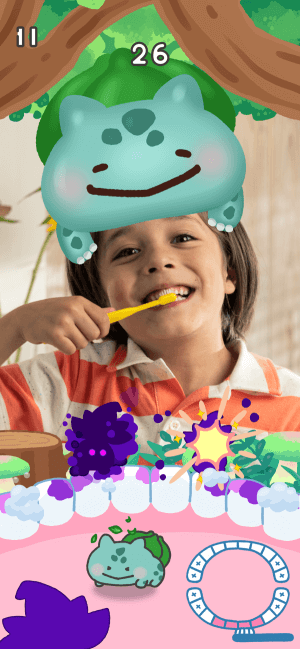 Chải răng để cùng Pokomon đánh bại vi khẩn trong miệng