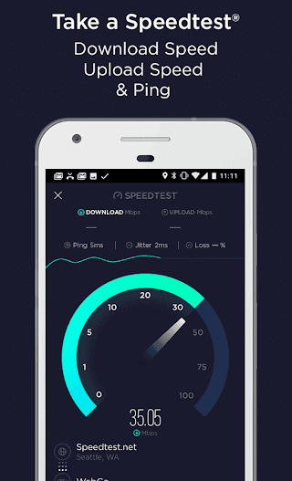 SpeedTest cho Android đo tốc độ Internet