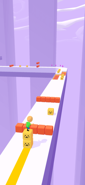 Điều khiển nhân vật trượt trên khối vuông trong game Cube Surfer