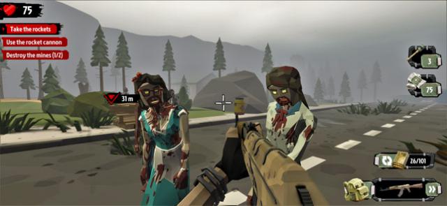 Bắn súng tiêu diệt zombie trong game The Walking Zombie 2