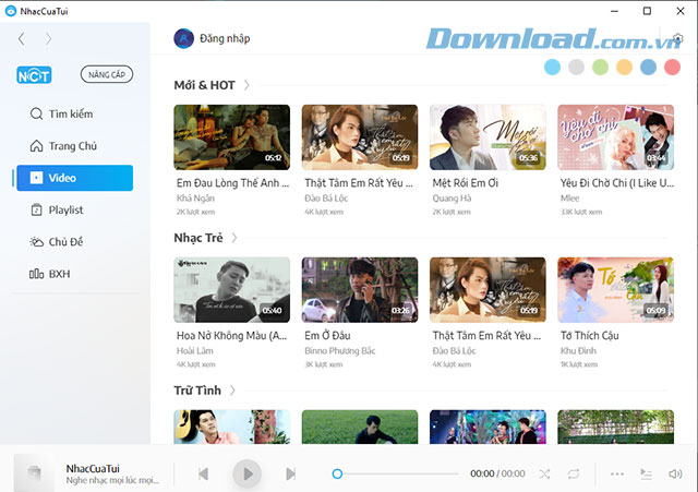 Download NhacCuaTui Player để thoải mái tải nhạc, nghe những bài hát yêu thích