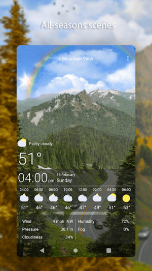 Weather Live Wallpapers cho bạn thưởng thức các phong cảnh theo mùa