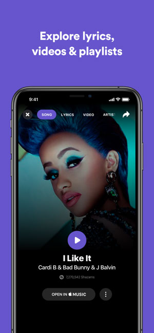 Khám phá lyric, video và playlist trên Shazam