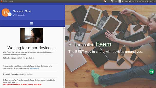 Feem hoạt động trên mọi nền tảng chính như iPhone, iPad, Android, Mac, Windows, Linux