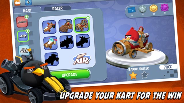 Nâng cấp xe đua không giới hạn trong game Angry Bird Go