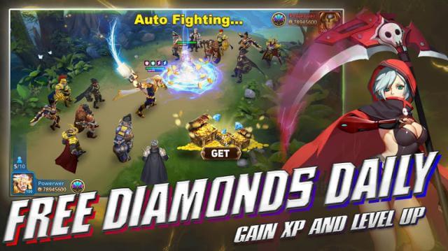 Nhận kim cương mỗi ngày, XP và tăng cấp