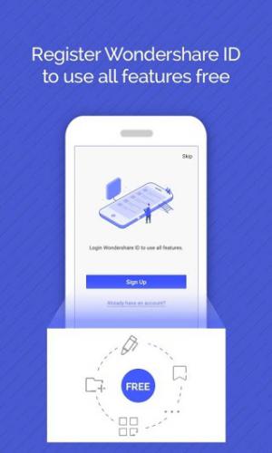Đăng ký bằng tài khoản Wondershare