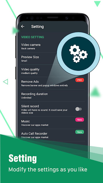 Thiết lập quay video tùy ý trên Background Video Recorder