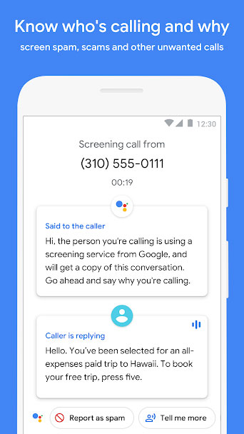 Hiển thị thông tin người gọi trên Google Phone