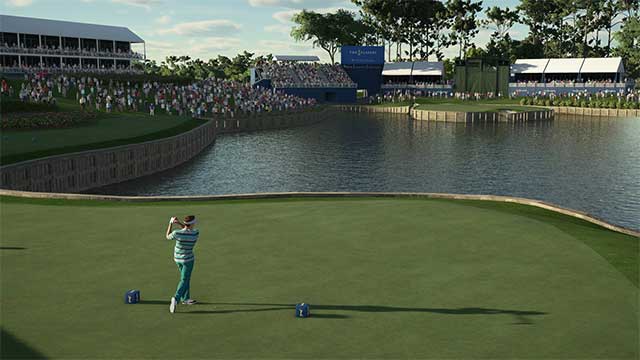 Thi đấu trên sân golf được mô phỏng theo các địa điểm trong thực tế