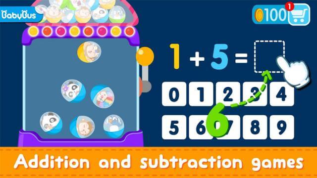 Chơi các trò chơi phép cộng và phép trừ trong Little Panda Math Genius