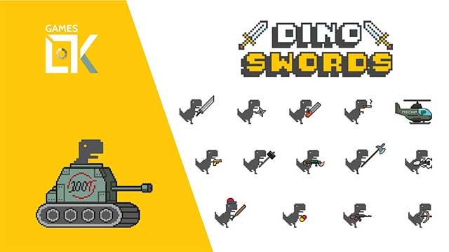 Bạn có thể thu thập và sử dụng tới 26 loại vũ khí trong Dino Swords