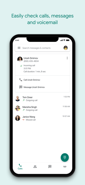 Xem nhật ký cuộc gọi, tin nhắn dễ dàng trên Google Voice