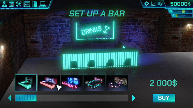 Xây dựng quán bar hiện đại, đầy đủ tiện nghi trong Disco Simulator game